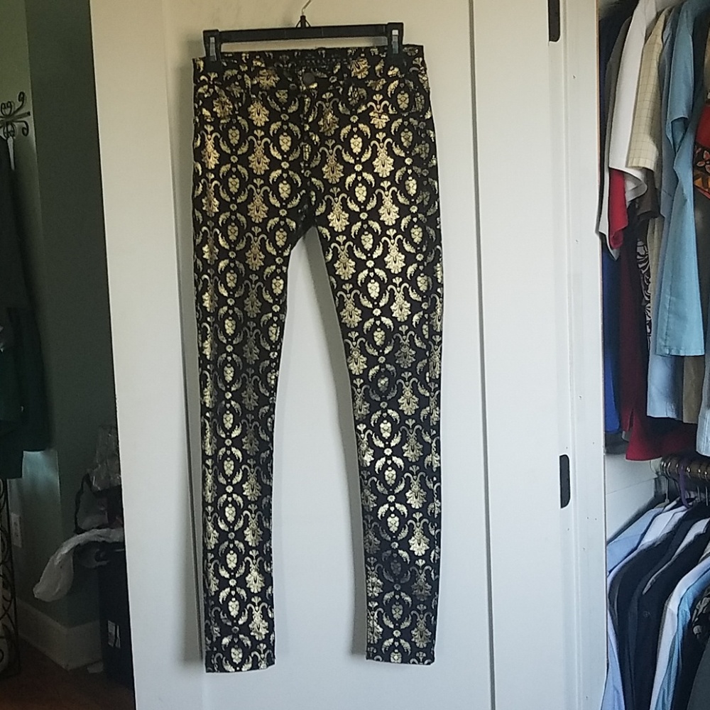 Tinsletown gold and black  jeggings sz 3